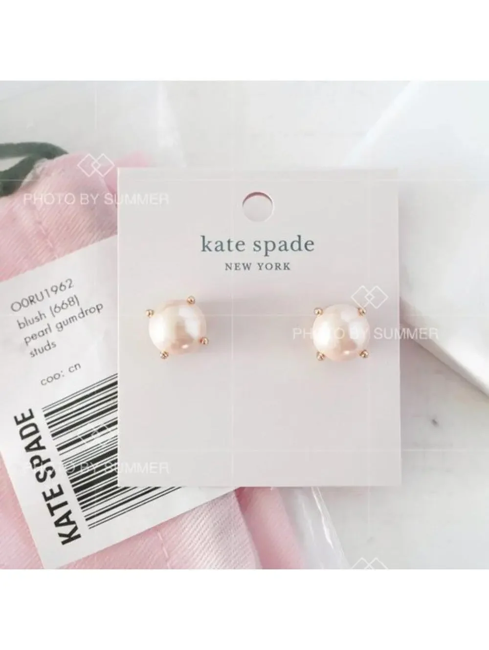 Kate Spade Gumdrop Pearl Stud Earrings Blush Multi